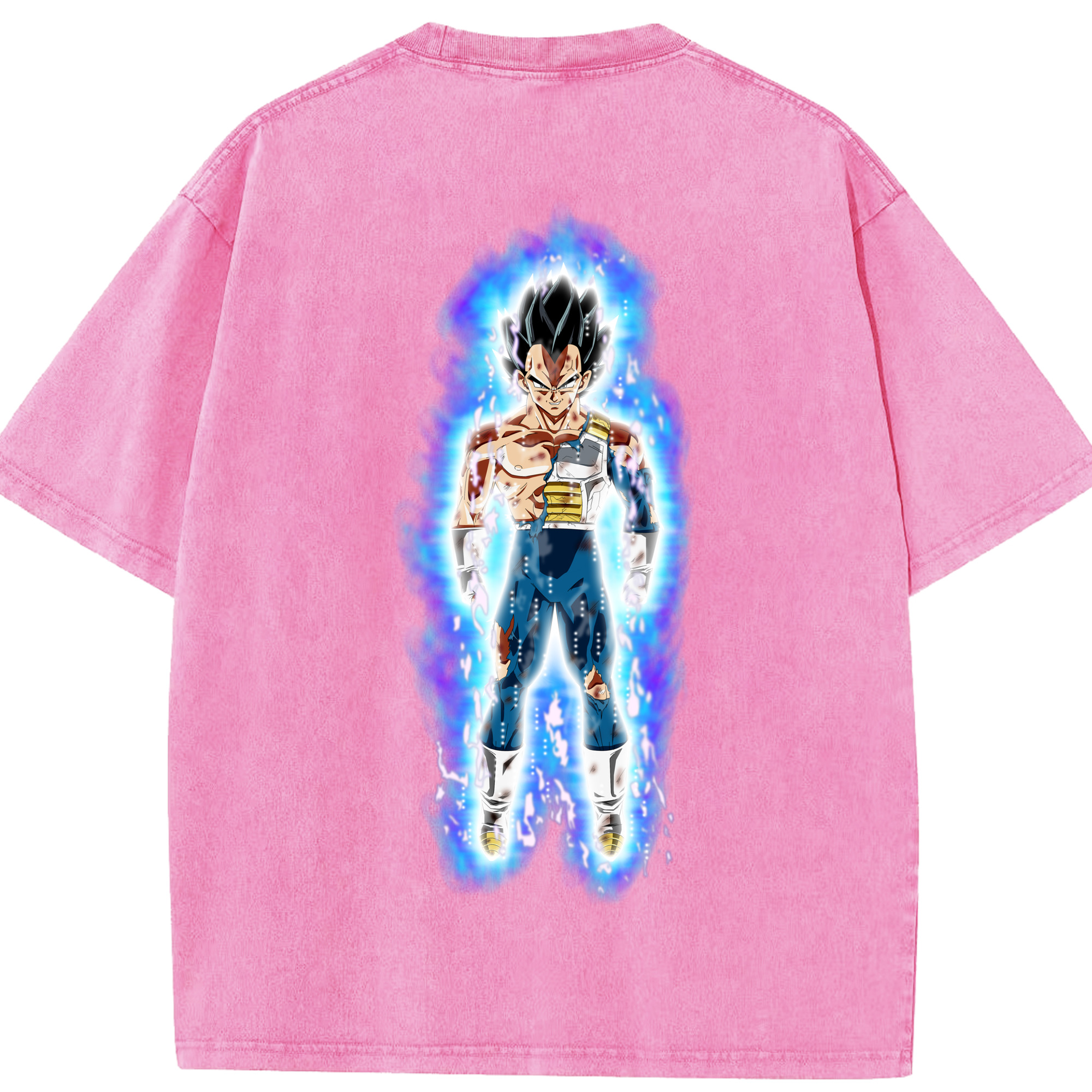 （画像用） ドラゴンボール ベジータ四世（Bejīta Yonsei）DRAGON BALL Vegeta IV 綿100% ヴィンテージ風 半袖Tシャツ（背面プリント）